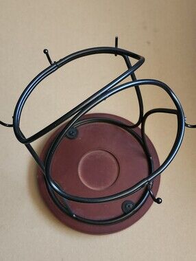 Black Metal and Brown Organizer Stand- Home Accents